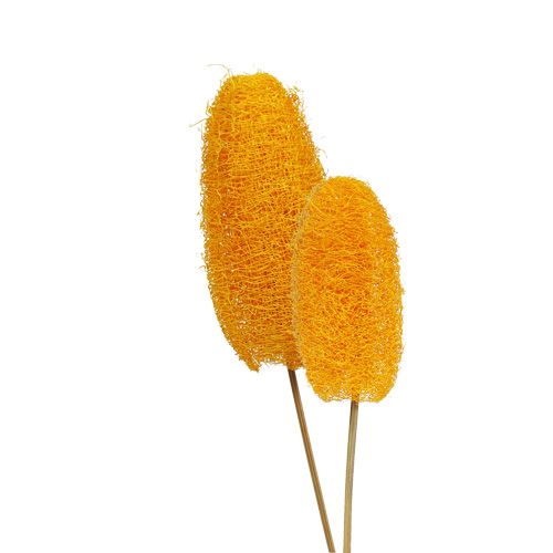 Prodotto Luffa piccola su bastoncino giallo oro 25pz