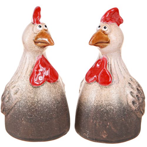 Divertente pollo decorazione in ceramica pollo in ceramica Pasqua 13,5 cm 2 pz