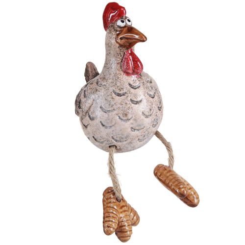 Divertente sgabello con bordo decorativo in ceramica pollo Pasqua 9,5 cm 3 pz