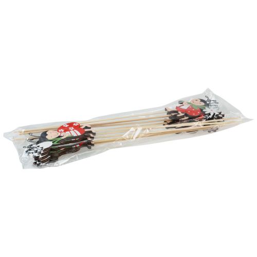 Prodotto Tappi per fiori decorativi coccinella legno metallo 8,5 cm 12 pezzi