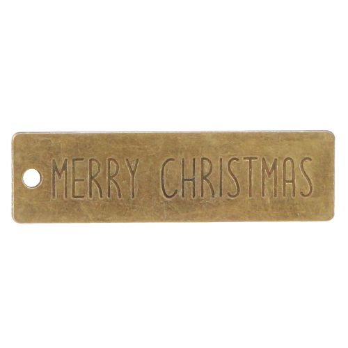 Merry Christmas Ciondolo natalizio in metallo 7x2cm 6 pz