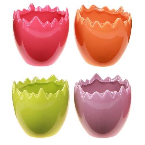 Mini vaso da fiori Uovo di Pasqua Uova colorate Vasi pastello 8,5 cm 4 pz