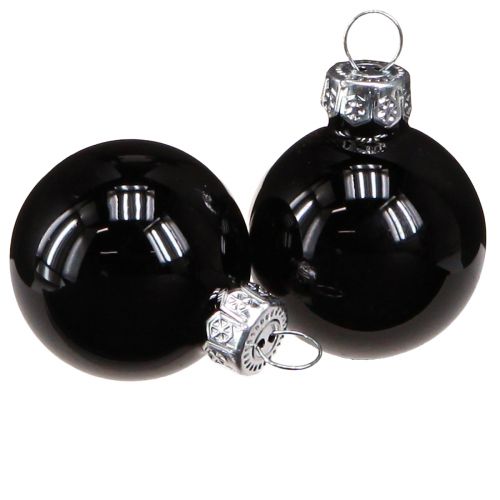 Prodotto Mini palline per albero di Natale palline di vetro nere 30mm 27pz