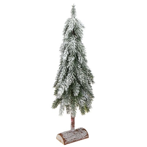 Mini albero di Natale innevato verde bianco con base H60cm