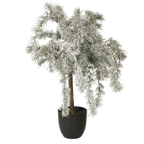 Prodotto Mini albero di Natale in vaso di cedro con neve artificiale H60 cm