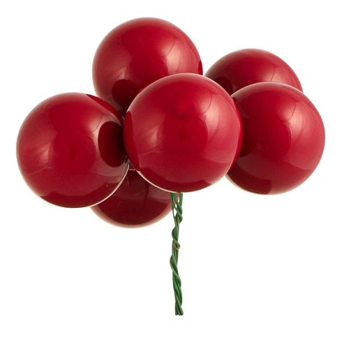 Floristik24 Mini palline di Natale in filo di vetro rosso Ø40mm 32 pz