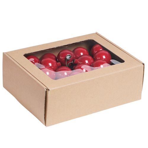 Prodotto Mini palline di Natale in filo di vetro rosso Ø40mm 32 pz