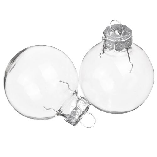 Mini palline di Natale in vetro retro trasparente Ø3cm 22 pz