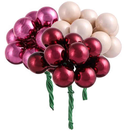 Mini Palline di Natale su filo Berry Mix Ø20mm 140 pz