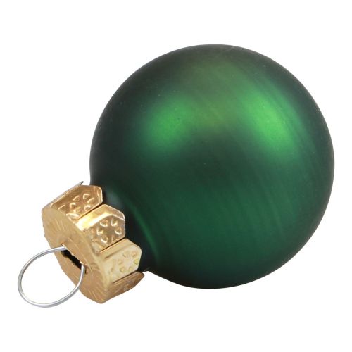 Prodotto Mini palline di Natale in vetro verde lucido/opaco Ø2,5cm 20 pz