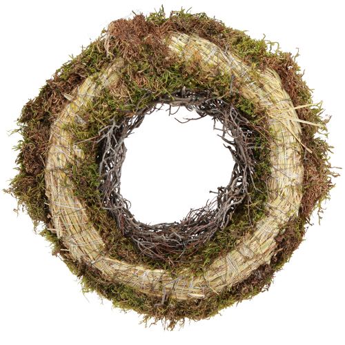 Prodotto Corona di muschio Corona decorativa verde muschio con topo naturale Ø30 cm