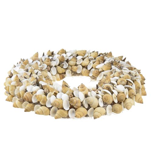 Prodotto Corona di conchiglie conchiglie lumache di mare bianco naturale Ø35cm