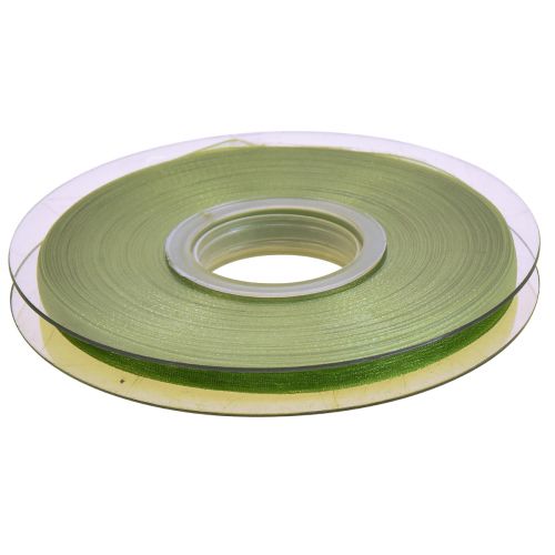 Prodotto Nastro in organza nastro regalo verde bordo intrecciato verde oliva 6mm 50m