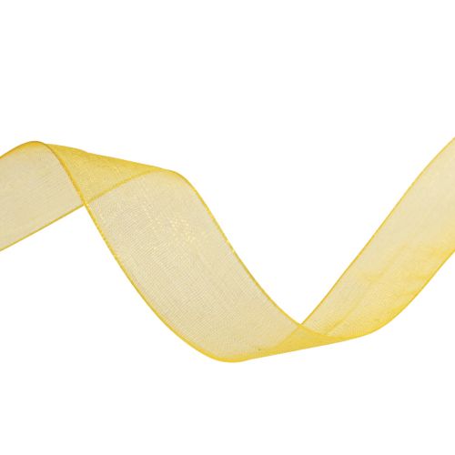 Prodotto Nastro in organza nastro regalo nastro giallo cimosa 15mm 50m