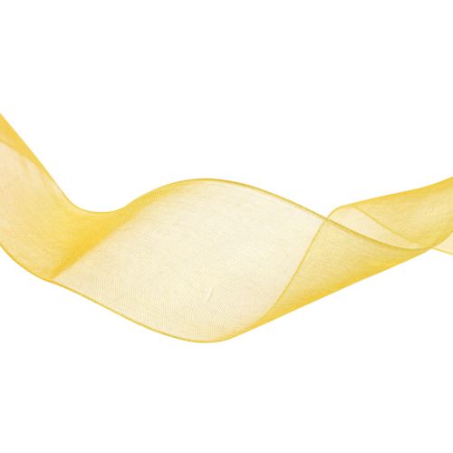 Prodotto Nastro in organza nastro regalo nastro giallo cimosa 40mm 50m