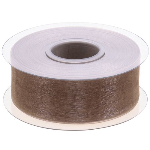 Prodotto Nastro in organza nastro regalo nastro beige bordo tessuto tortora 40mm 50m