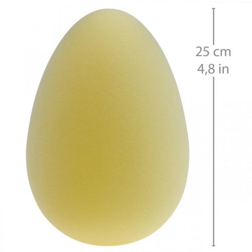 Prodotto Decorazione uovo di Pasqua uovo in plastica giallo chiaro floccato 25cm