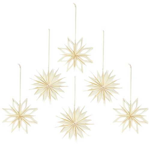 Prodotto Stelle di carta decorazioni per albero stelle oro bianco Ø15cm 6 pz