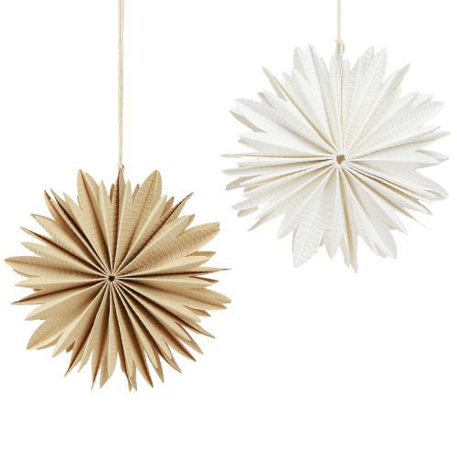 Floristik24 Stelle di carta per decorazioni albero da appendere bianco naturale 16 cm 6 pz