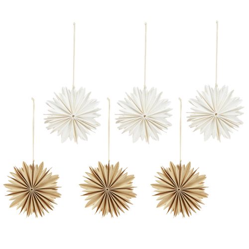 Prodotto Stelle di carta per decorazioni albero da appendere bianco naturale 16 cm 6 pz