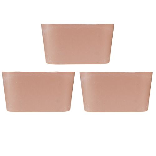 Prodotto Ciotola per piante ovale ciotola decorativa plastica rosa marrone 20×10×11 cm 3pz