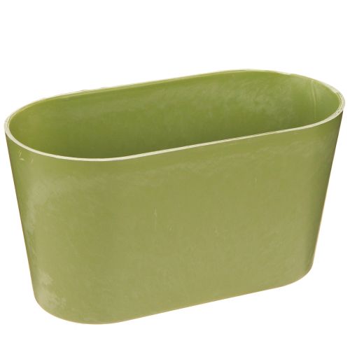 Ciotola per piante ovale verde plastica 20×10×11 cm 3pz