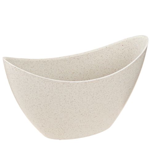 Floristik24 Ciotola decorativa per barchetta per piante in plastica beige 20×9cm H12cm 3pz