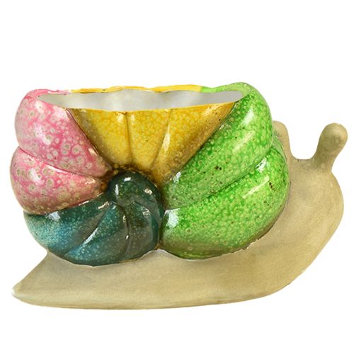 Prodotto Vaso decorativo per lumache vaso da fiori in ceramica colorato 19×8,5×11 cm