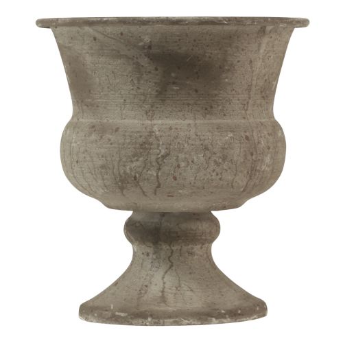 Prodotto Vaso a tazza ciotola decorativa in metallo grigio antico Ø13,5 cm H15 cm