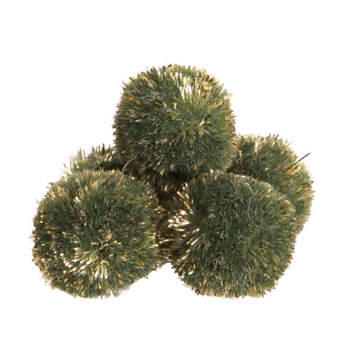 Pompon con glitter verde 2,5 cm 2 buste – 24 pz