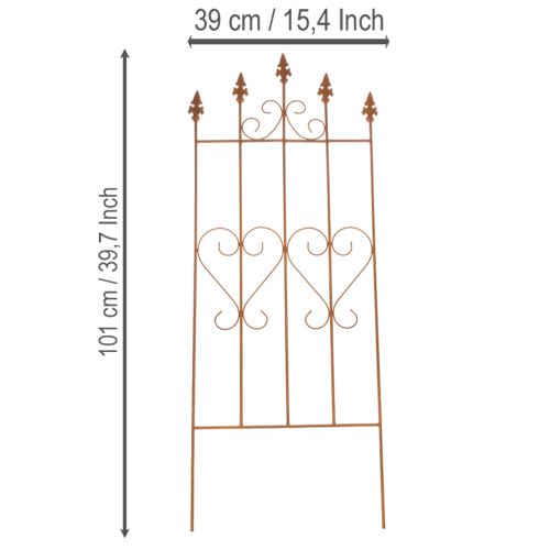 Prodotto Traliccio con motivo a cuore, supporto rampicante in stile romantico per vialetti da giardino o terrazze, 101 cm