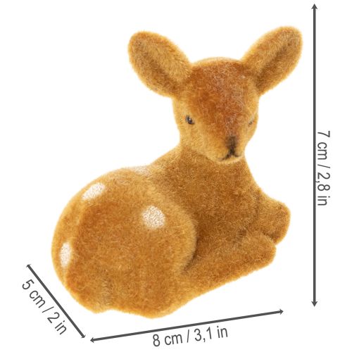 Prodotto Statuetta decorativa di cerbiatto sdraiato per decorazione da tavolo, 8 cm, 6 pezzi
