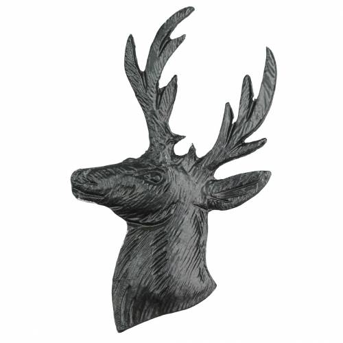 Busto decorativo di renna in metallo nero 8 cm × 4,8 cm 8 pz