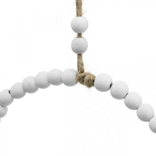 Prodotto Anello decorativo in legno, decorazione primaverile, anello con perle, matrimonio bianco Ø19cm 4pz