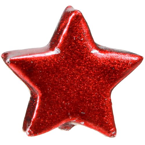 Floristik24 Stelle rosse dipinte di Natale Ø2,5cm – 2a scelta – 96 pz