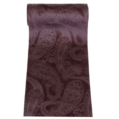 Prodotto Runner da tavolo con nastro di velluto Nastro da tavolo viola con motivo paisley 150 mm 3 m