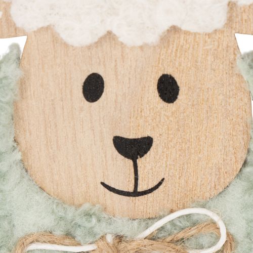 Prodotto Decorazione a forma di pecora in legno, simpatica figura decorativa per la primavera e la Pasqua, decorazione da tavola, 11 cm, 6 pezzi