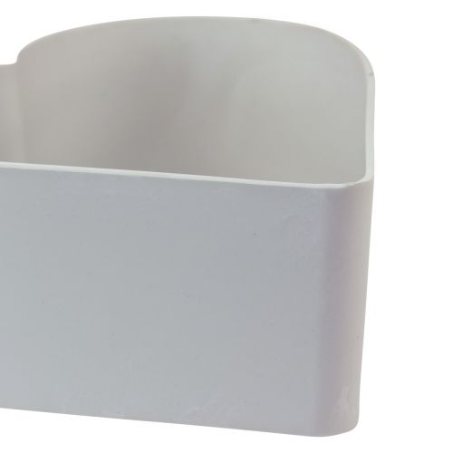 Prodotto Ciotola decorativa in plastica cuore bianco grigio 24/21 cm set da 2