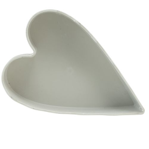 Prodotto Ciotola in plastica cuore per piante bianco grigio 21×14,5×5,5 cm