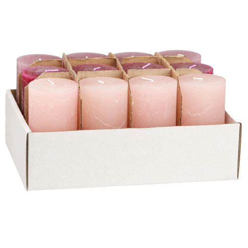 Prodotto Candele a colonna strette Pink Berry 3 colori 50x100mm 12 pz