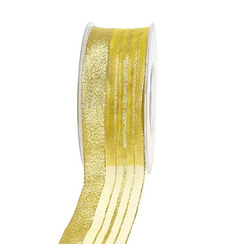 Nastro decorativo con righe lurex oro 40mm 20m-106340-040-126