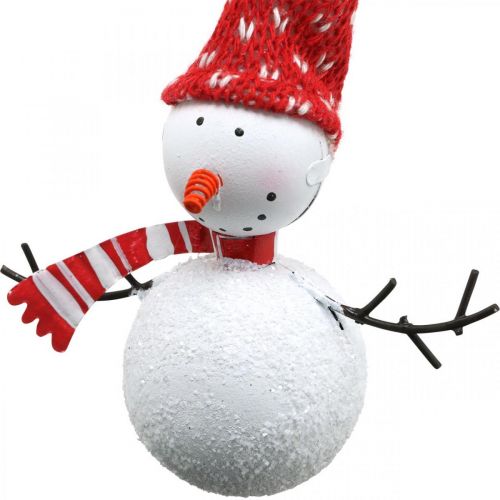 Prodotto Pupazzo di neve decorativo per albero di Natale da appendere in metallo 8,5/13 cm 4 pz