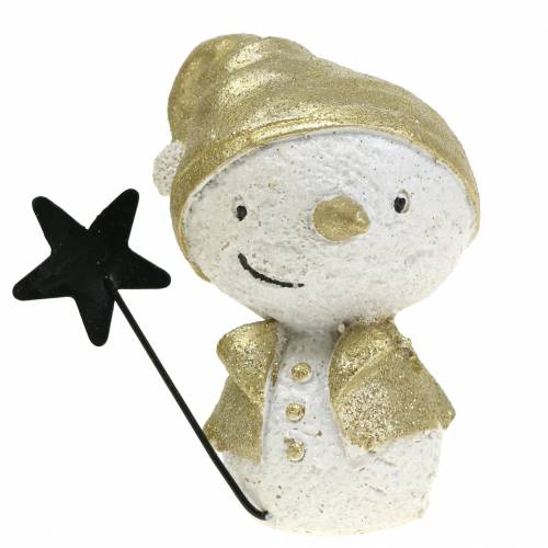 Prodotto Figura decorativa pupazzo di neve bianco/oro 7,5 cm 4 pezzi