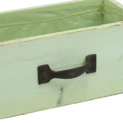 Prodotto Cassettiera per piante in legno verde chiaro cassetta per piante vintage 25×13×8 cm