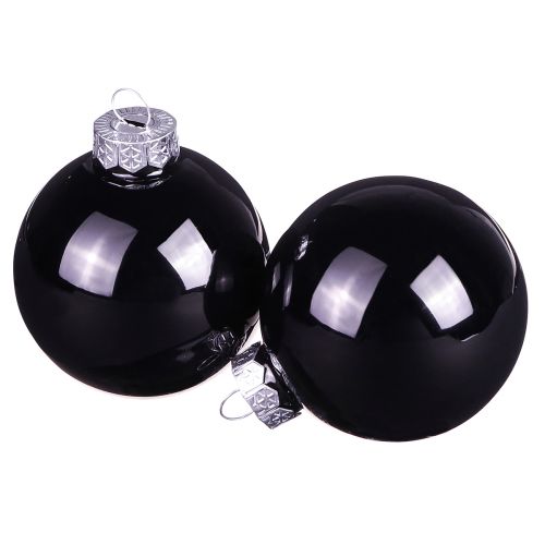 Floristik24 Palline di Natale nere palline per albero in vetro Ø6cm 24 pz