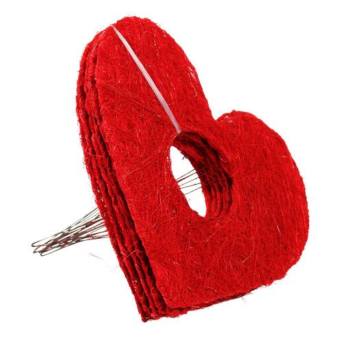 Prodotto Bracciale in sisal cuore rosso 15cm 10pz.