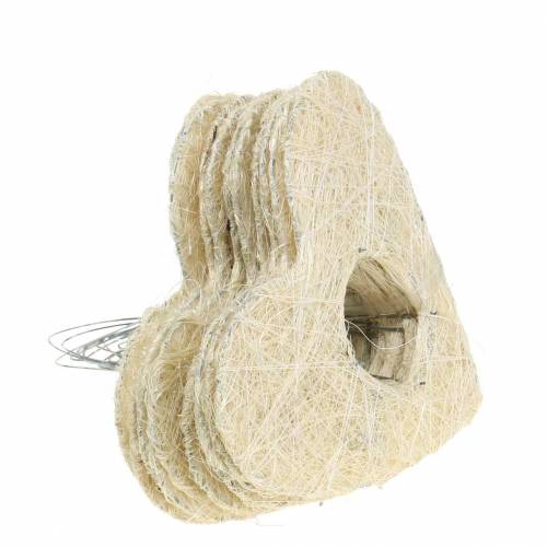 Prodotto Bracciale in sisal cuore sbiancato 16 cm 10 pz