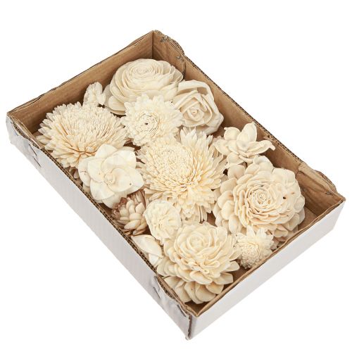 Prodotto Sola Flowers Wood Fiori in legno Decorazione Mix Crema 6-11 cm 12-15 pz