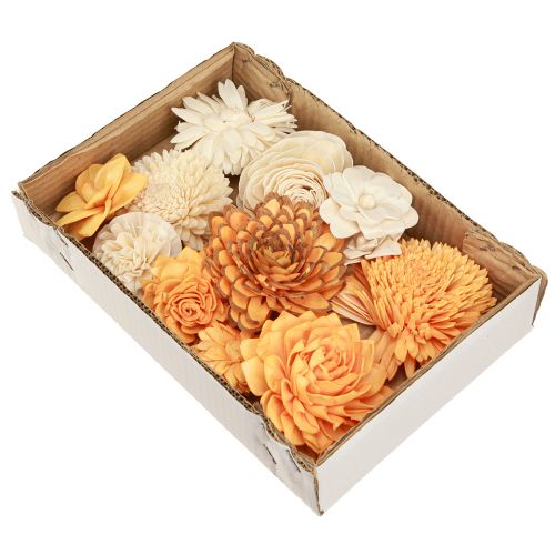 Prodotto Sola fiori in legno fiori decorativi in legno mix arancione 6-11 cm 12-15 pz