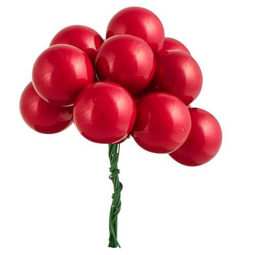 Prodotto Bacche a specchio Palline di Natale in vetro rosse Ø25mm 140 pz